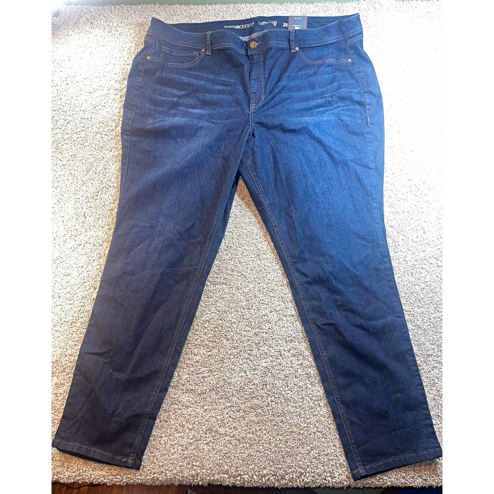 Avenue Denim Virtual Stretch Jegging Jeans Womens Plus Sz 28 Average 4X Blue